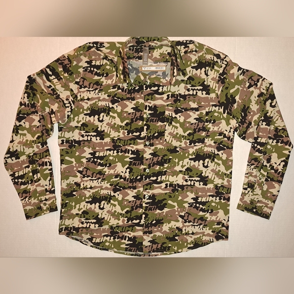 ⛱️NWT SKIMS Long Sleeve Button Up Swim Coverup Shirt Logo Camo XS M L - Picture 7 of 15
